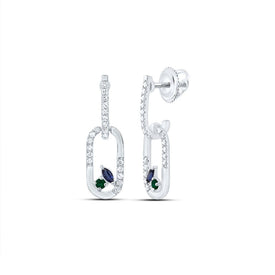 Emerald Blue Sapphire Earrings 1/6 Cttw - Splendid Jewellery