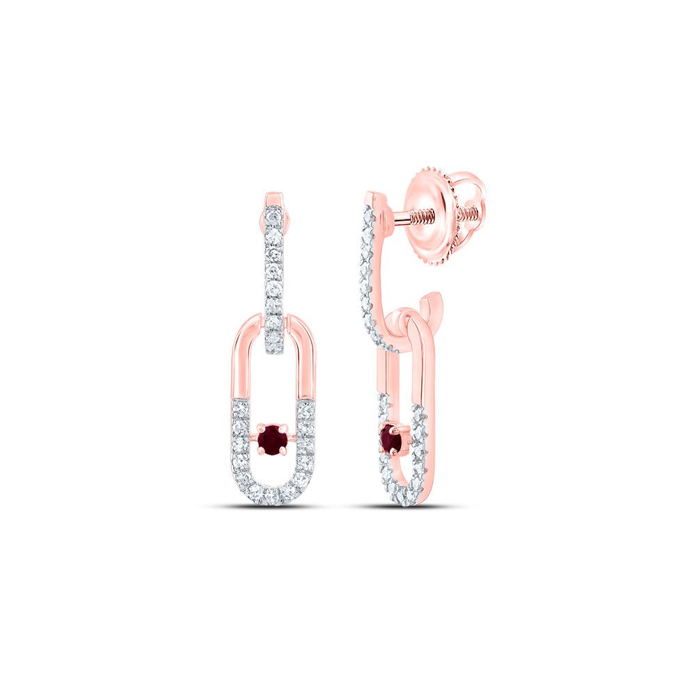 Ruby Earrings in 14K Rose Gold - Splendid Jewellery