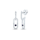 14K White Gold Blue Sapphire Earrings for Everyday Wear - Splendid Jewellery