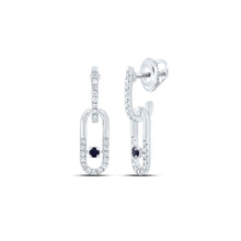 Load image into Gallery viewer, 14K White Gold Blue Sapphire Earrings for Everyday Wear - Splendid Jewellery