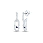 14K White Gold Blue Sapphire Earrings for Everyday Wear - Splendid Jewellery
