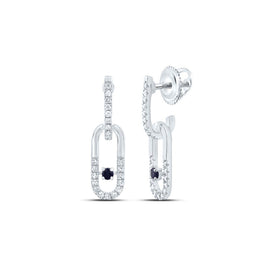 14K White Gold Blue Sapphire Earrings for Everyday Wear - Splendid Jewellery