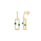 14K Yellow Gold Gift - Ready Emerald Earrings Gift Edition - Splendid Jewellery