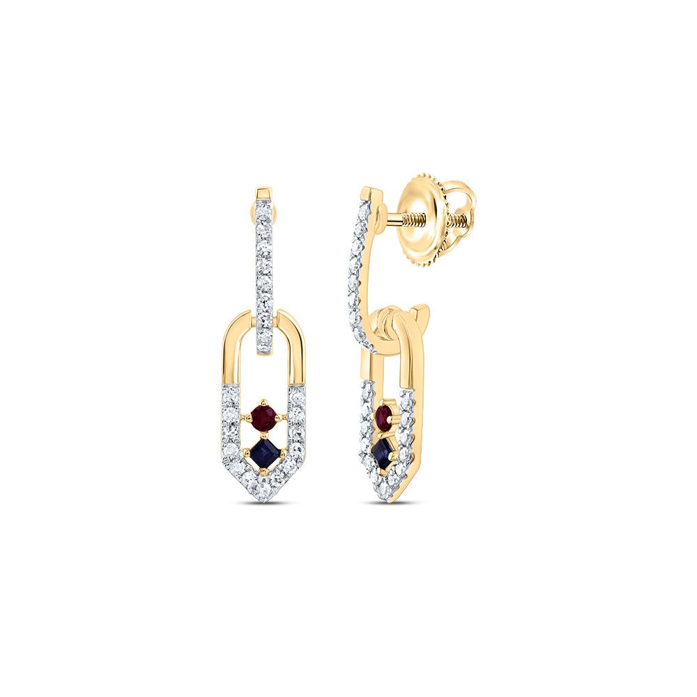 14K Yellow Gold Gift - Ready Ruby Earrings - Splendid Jewellery