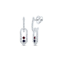 Load image into Gallery viewer, 14K White Gold Elegant Earrings with Ruby - Splendid Jewellery