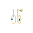 14K Yellow Gold Emerald Earrings - Splendid Jewellery