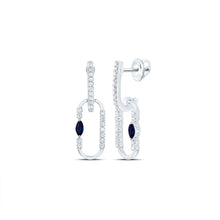 Load image into Gallery viewer, Blue Sapphire Earrings 1/8 Cttw - Splendid Jewellery