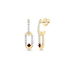 14K Yellow Gold Modern Ruby Earrings - Splendid Jewellery
