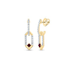 14K Yellow Gold Modern Ruby Earrings - Splendid Jewellery