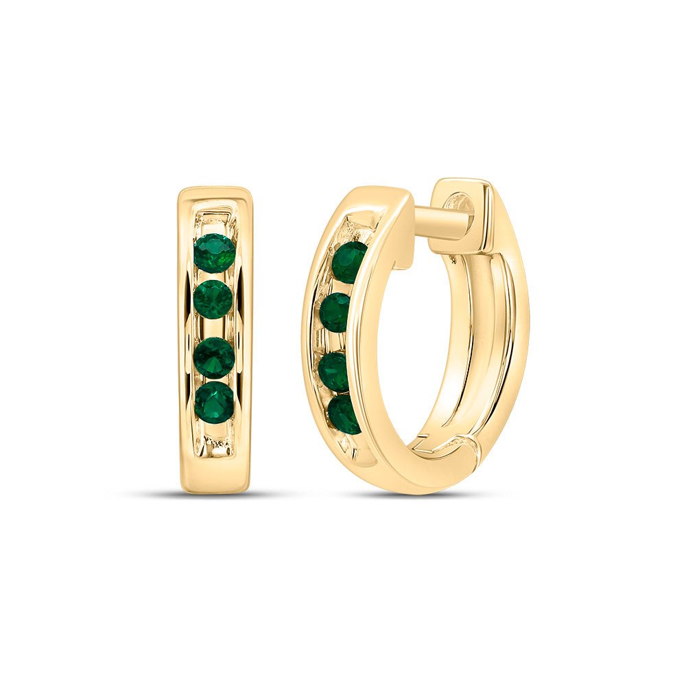 Diamond Hoop Earrings in 10K Yellow Gold with Fine Detail - Splendid Jewellery