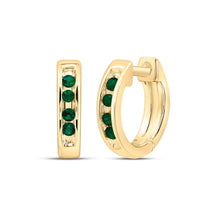 Load image into Gallery viewer, Diamond Hoop Earrings in 10K Yellow Gold with Fine Detail - Splendid Jewellery