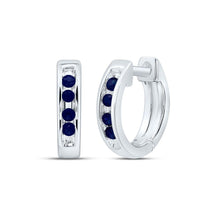 Load image into Gallery viewer, 10K White Gold Diamond Hoop Earrings for Everyday Wear - Splendid Jewellery