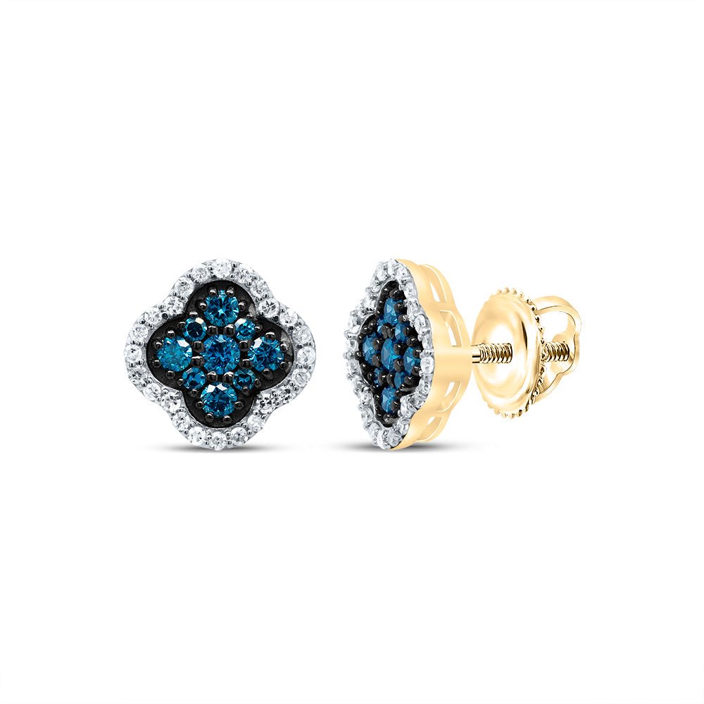 10K Yellow Gold Elegant Stud Earrings with Diamond - Splendid Jewellery