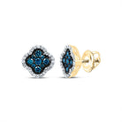10K Yellow Gold Elegant Stud Earrings with Diamond - Splendid Jewellery