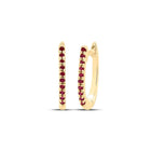 10K Yellow Gold Luxury Ruby Hoop Earrings - Splendid Jewellery