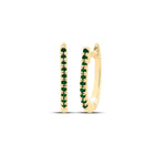 10K Yellow Gold Emerald Hoop Earrings - Splendid Jewellery