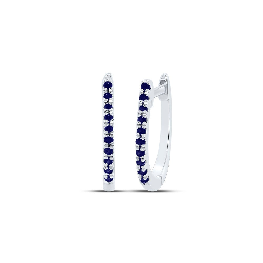 10K White Gold Gift - Ready Blue Sapphire Earrings Gift Edition - Splendid Jewellery