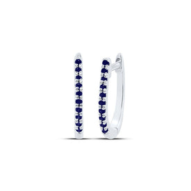10K White Gold Gift - Ready Blue Sapphire Earrings Gift Edition - Splendid Jewellery