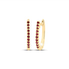 14K Yellow Gold Luxury Ruby Hoop Earrings - Splendid Jewellery