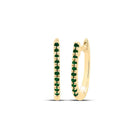 14K Yellow Gold Luxury Emerald Hoop Earrings - Splendid Jewellery