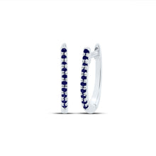 Load image into Gallery viewer, 14K White Gold Gift - Ready Blue Sapphire Earrings for Everyday Wear - Splendid Jewellery