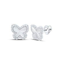 Load image into Gallery viewer, Diamond Earrings in 10K White Gold with Fine Detail - Splendid Jewellery