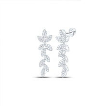 Load image into Gallery viewer, 14K White Gold Modern Diamond Earrings with Elegant Styling - Splendid Jewellery