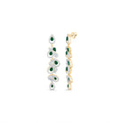 14K Yellow Gold Elegant Earrings with Emerald Gift Edition - Splendid Jewellery