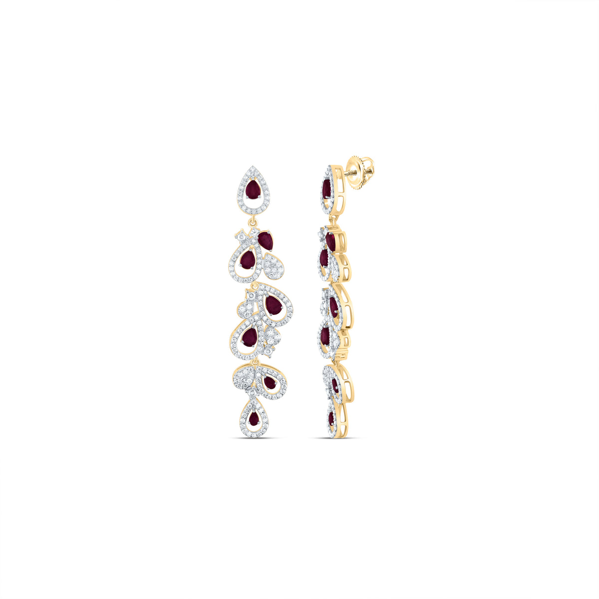 14K Yellow Gold Ruby Earrings for Everyday Wear with Elegant Styling - Splendid Jewellery
