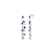 Load image into Gallery viewer, Blue Sapphire Earrings in 14K White Gold with Elegant Styling - Splendid Jewellery