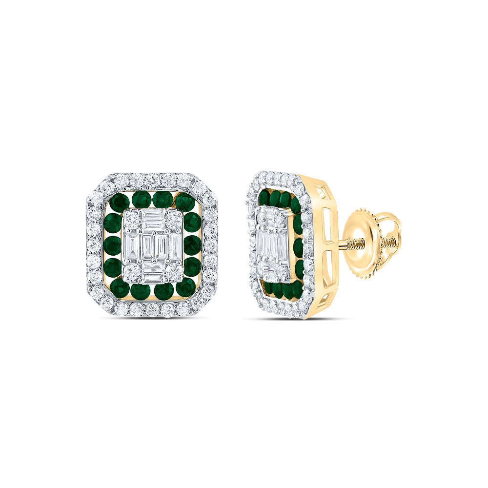 Emerald Stud Earrings with Natural Sparkle with Elegant Styling - Splendid Jewellery