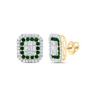 Emerald Stud Earrings with Natural Sparkle with Elegant Styling - Splendid Jewellery