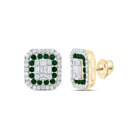 Emerald Stud Earrings with Natural Sparkle with Elegant Styling - Splendid Jewellery