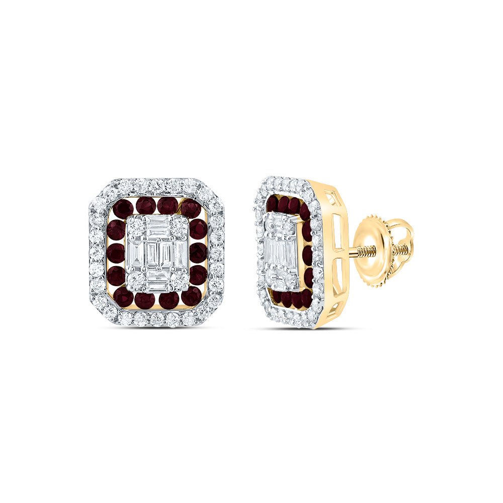 Ruby Stud Earrings in 14K Yellow Gold - Splendid Jewellery