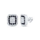 14K White Gold Modern Blue Sapphire Earrings with Fine Detail - Splendid Jewellery