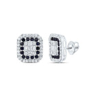 14K White Gold Modern Blue Sapphire Earrings with Fine Detail - Splendid Jewellery