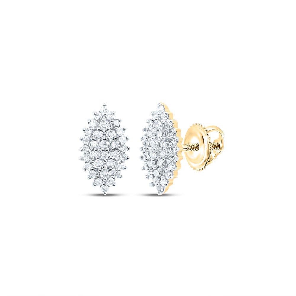 Diamond Stud Earrings in 10K Yellow Gold with Elegant Styling - Splendid Jewellery