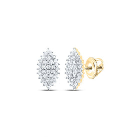 Diamond Stud Earrings in 10K Yellow Gold with Elegant Styling - Splendid Jewellery