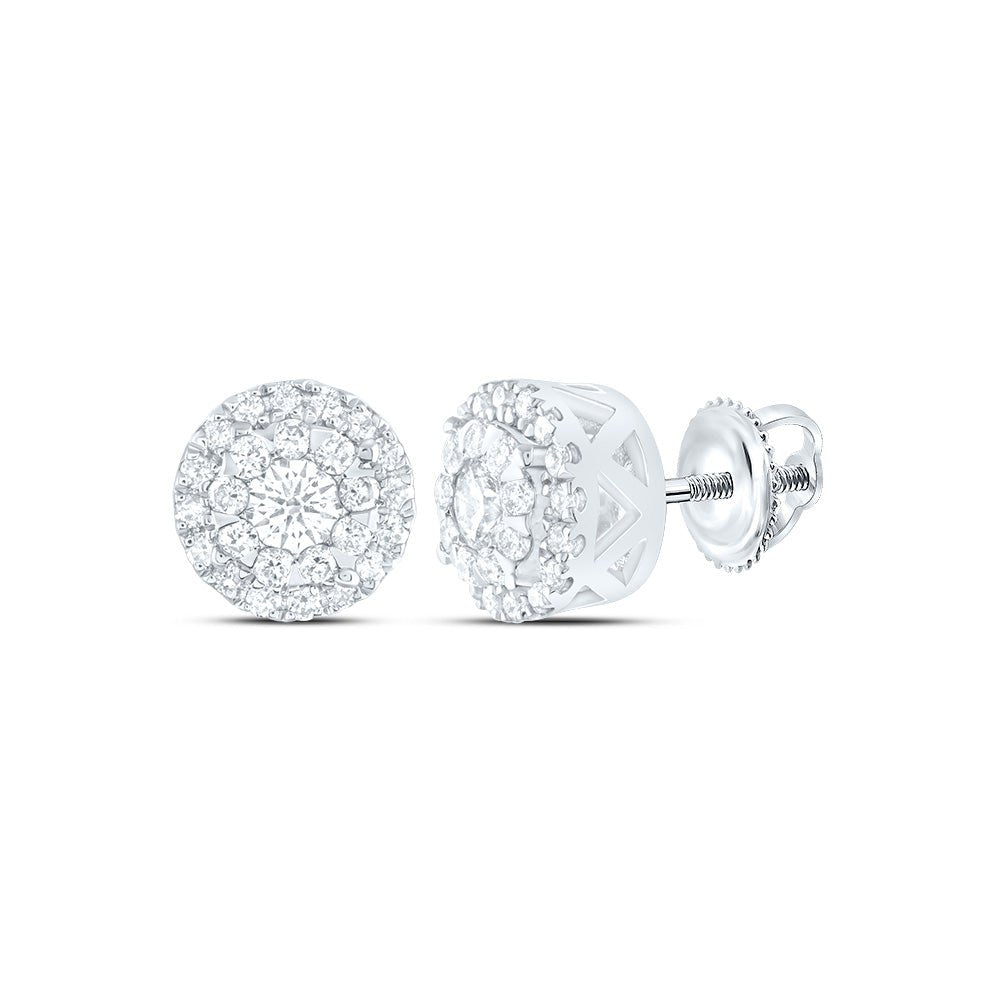 14K White Gold Diamond Stud Earrings 1/3 Cttw - Splendid Jewellery
