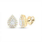 14K Yellow Gold Elegant Stud Earrings with Diamond - Splendid Jewellery