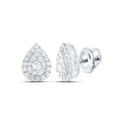 14K White Gold Modern Diamond Earrings Gift Edition - Splendid Jewellery