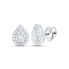 14K White Gold Modern Diamond Earrings Gift Edition - Splendid Jewellery