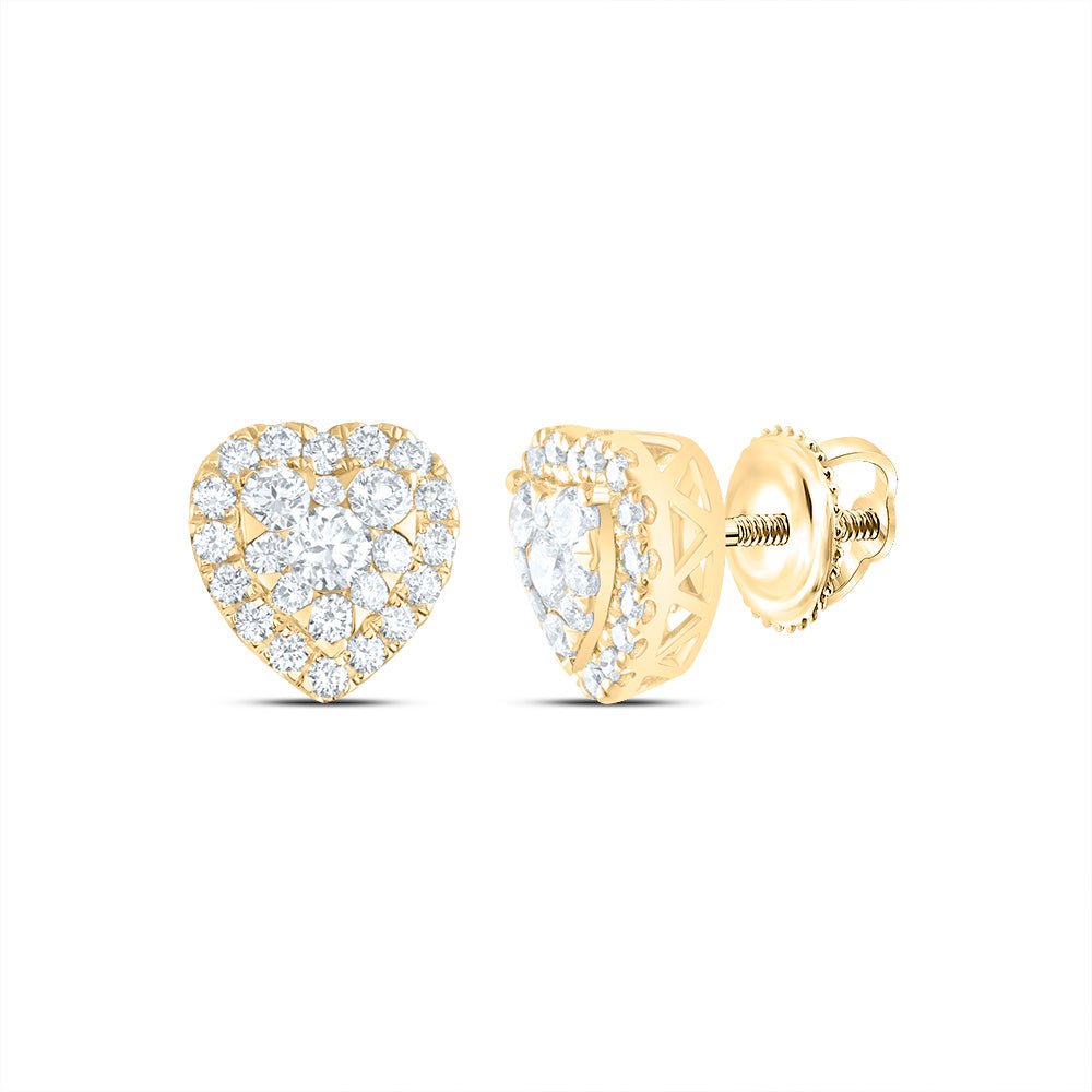 14K Yellow Gold Luxury Diamond Stud Earrings - Splendid Jewellery