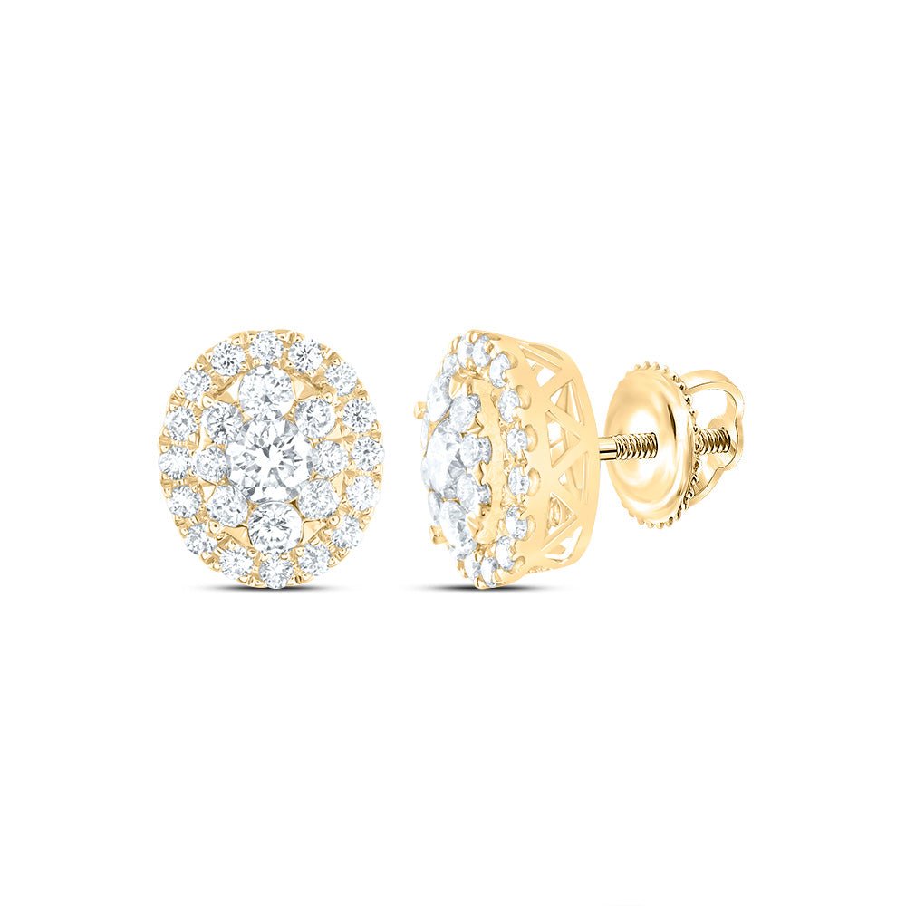 Oval Diamond Stud Earrings 1 Cttw - Splendid Jewellery