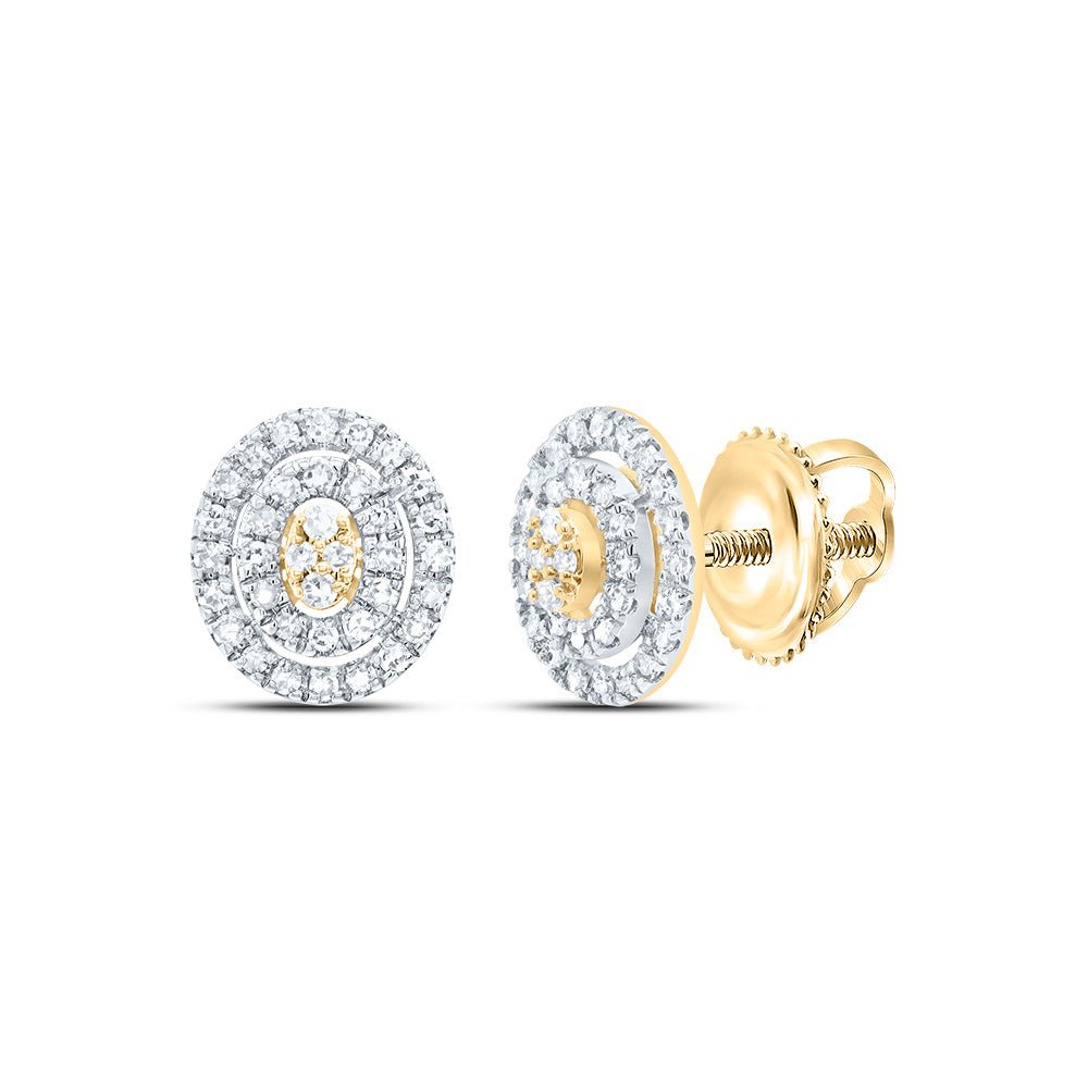 10K Yellow Gold Elegant Stud Earrings with Diamond with Natural Sparkle - Splendid Jewellery