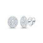 10K White Gold Gift - Ready Diamond Earrings with Fine Detail - Splendid Jewellery