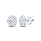 10K White Gold Gift - Ready Diamond Earrings with Fine Detail - Splendid Jewellery