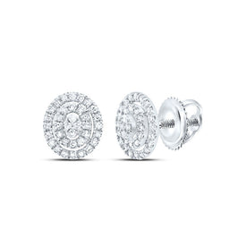10K White Gold Gift - Ready Diamond Earrings with Fine Detail - Splendid Jewellery