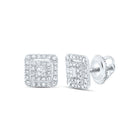 10K White Gold Diamond Stud Earrings with Elegant Styling - Splendid Jewellery
