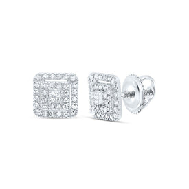 10K White Gold Diamond Stud Earrings with Elegant Styling - Splendid Jewellery